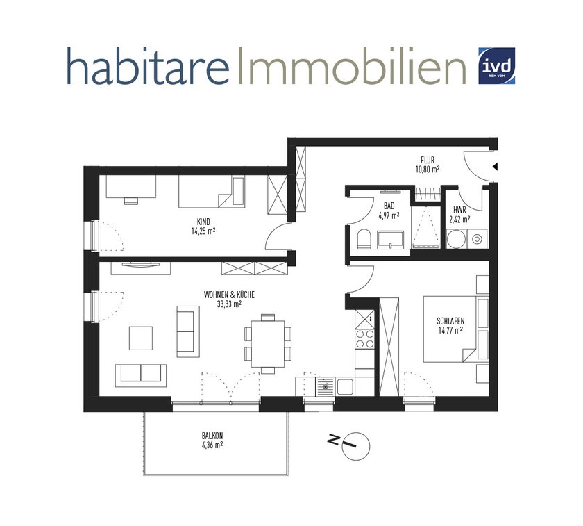 Attraktive Raumaufteilung